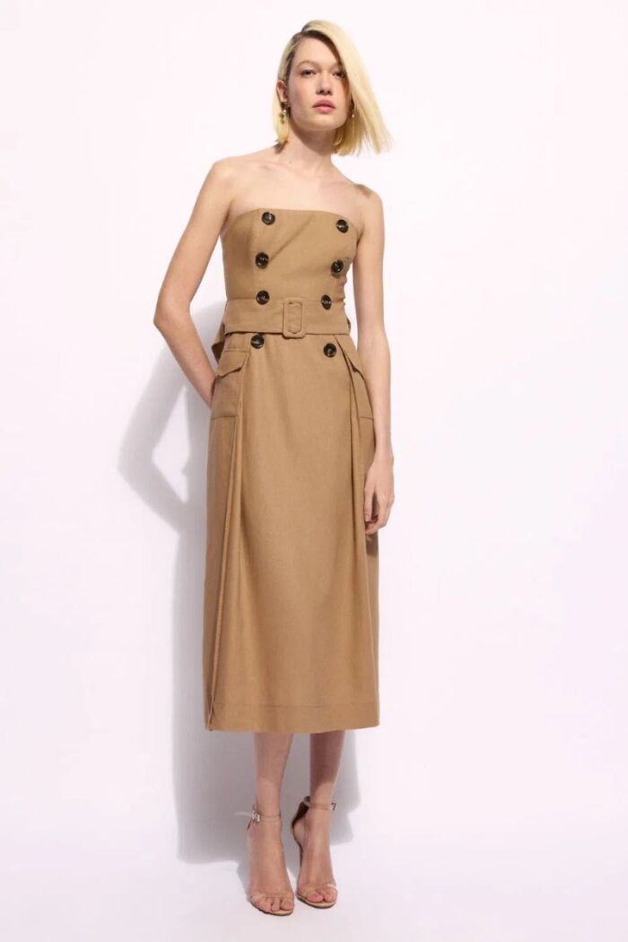 Imagem de Vestido Amália Caqui Latte Le Blog