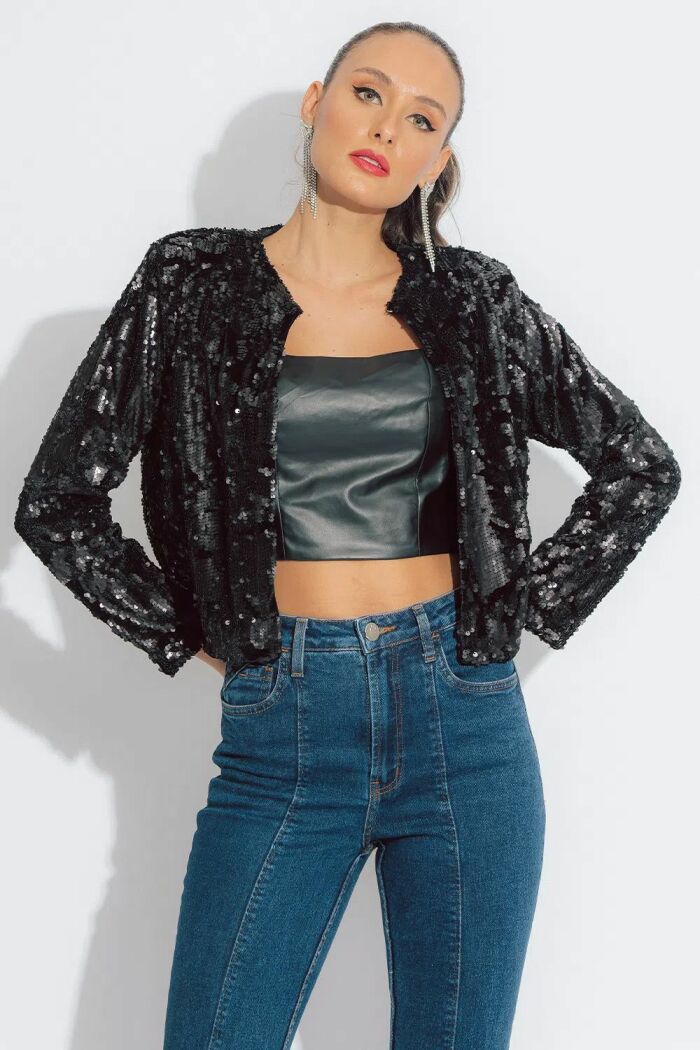 Imagem de Casaqueto Paetê VEludo Topsail Blessed