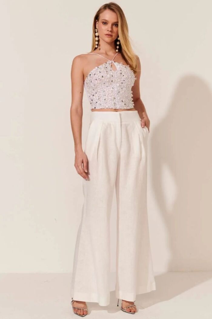 Imagem de Top Elis Cropped Off White Le Blog