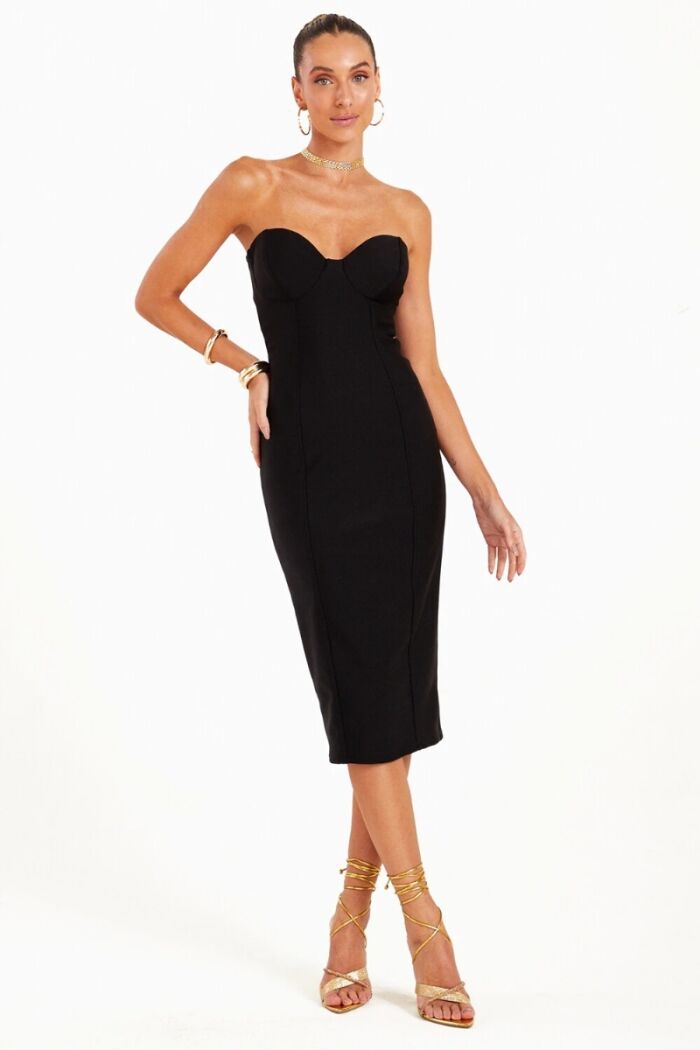 Imagem de Vestido Mídi Sculpt Decote Tomara Que Caia Zen