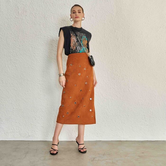 Imagem de Saia Silvia Caramelo Raizz