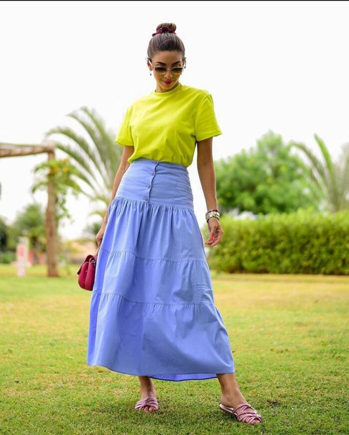 Imagem de Saia Midi Azul Aquarella