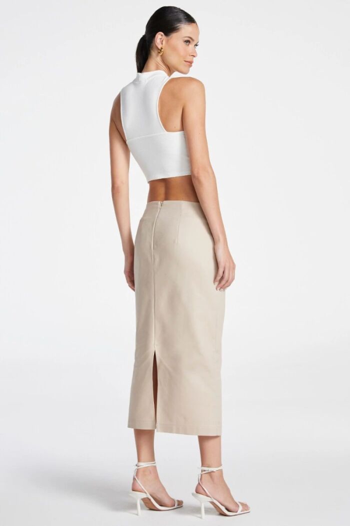 Imagem de Saia Mídi Com Bolso Frente Kaki Zen