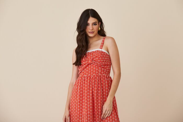 Imagem de Vestido Mídi Catarina Laranja Aquarella