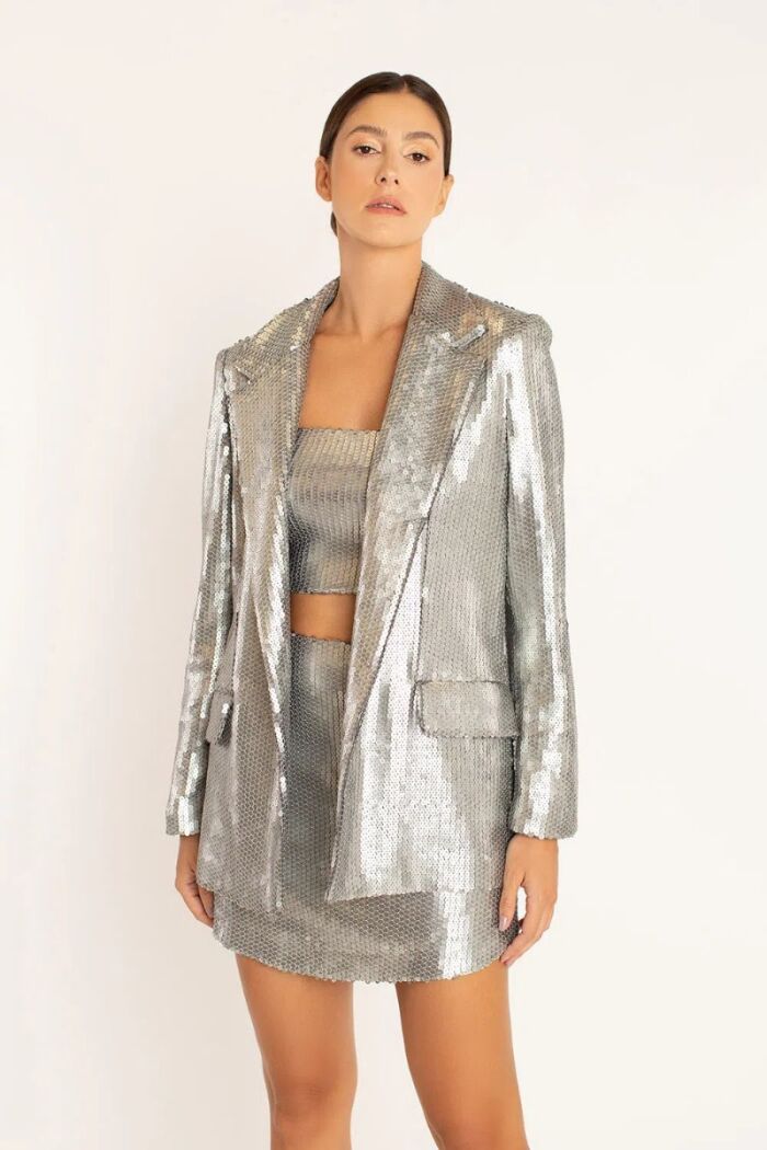 Imagem de Conjunto de Paetês Blazer e Saia La Chocolê