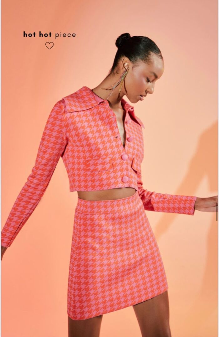 Imagem de Conjunto Tricot Isolde Pink Com Vermelho Morina