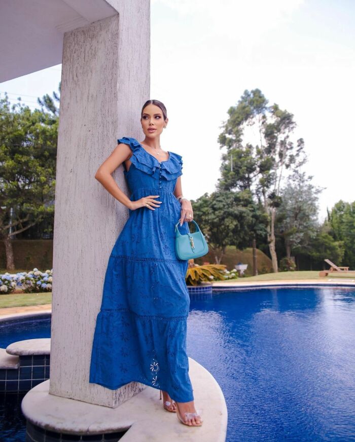 Imagem de Vestido Laise Fran Azul Inffinity
