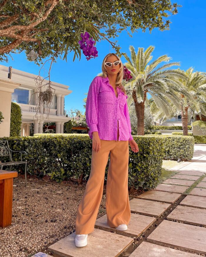 Imagem de Camisa Paetê Roxa Olívia