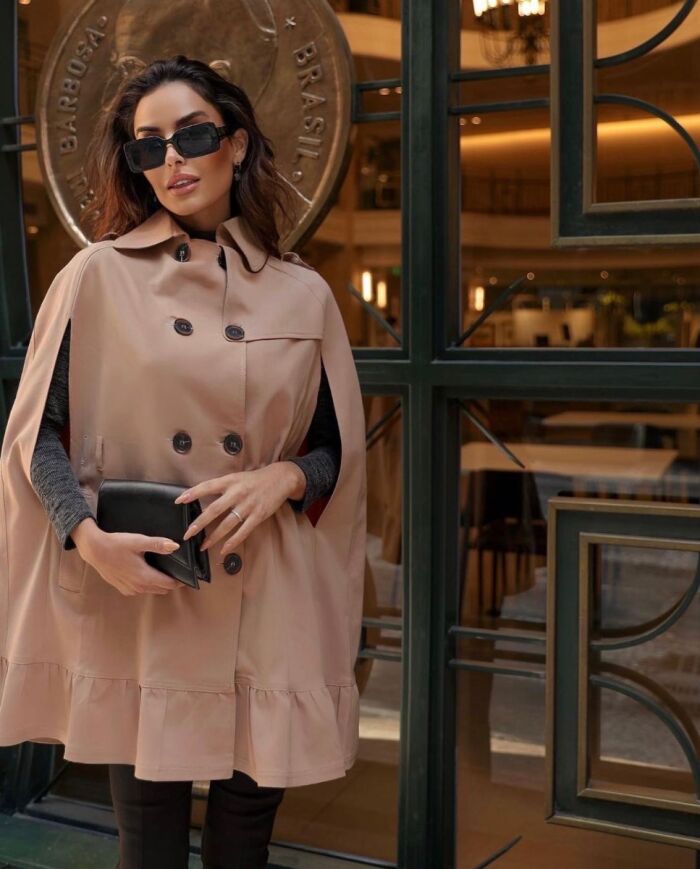Imagem de Casaco Sarja Trench Coat Caramelo Lulu