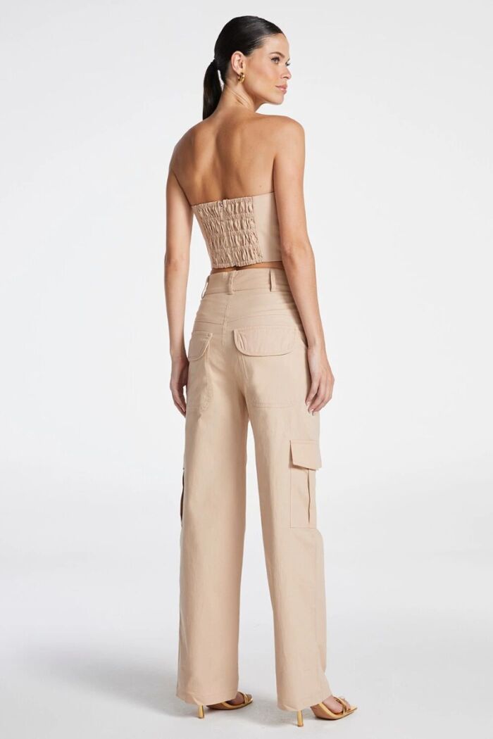 Imagem de Calça Reta Bolsos Laterais Kaki Zen