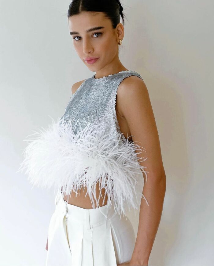 Imagem de Cropped Glow Com Pluma Prata Zen