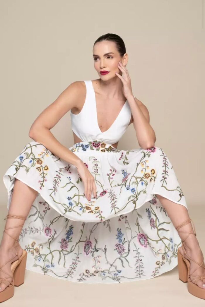 Imagem de Keyla Vestido Longo Bordado Marie Mercié