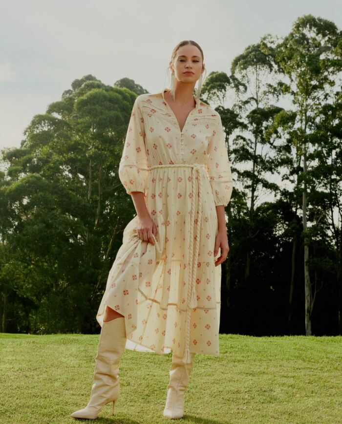 Imagem de Vestido Voil Estampado Off Esmeral