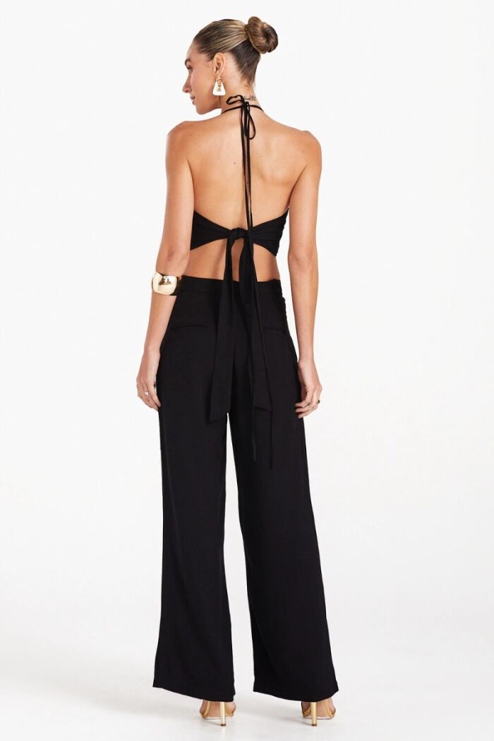 Imagem de Cropped Frente Única Amarração Costas Preto Zen