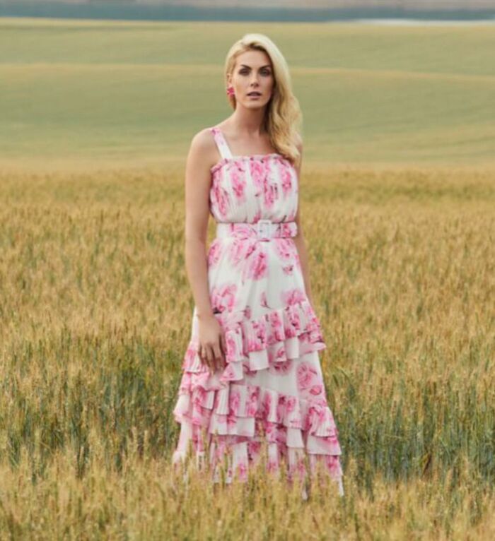 Imagem de Vestido Chiffon Estampado Plissado Luzia Fazzolli