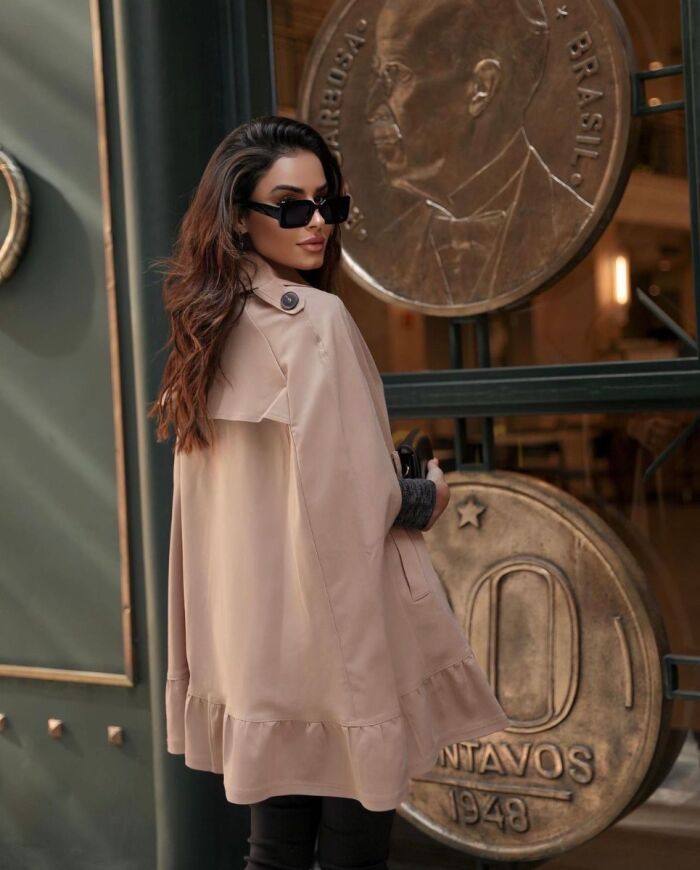 Imagem de Casaco Sarja Trench Coat Caramelo Lulu