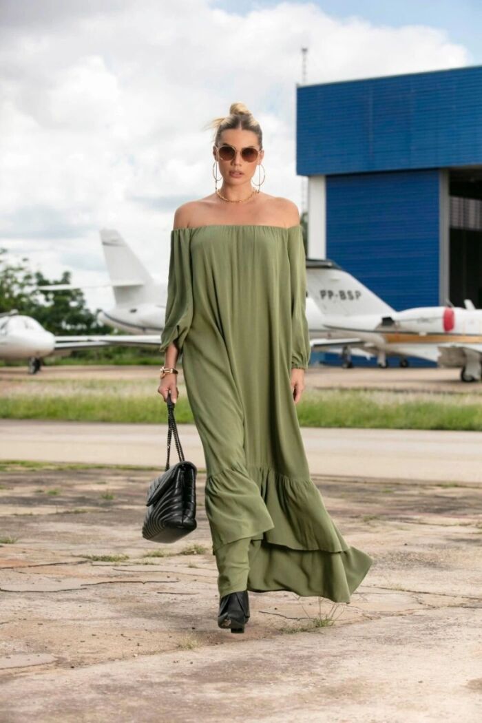 Imagem de Vestido Longo Gabriela Verde Inffinity