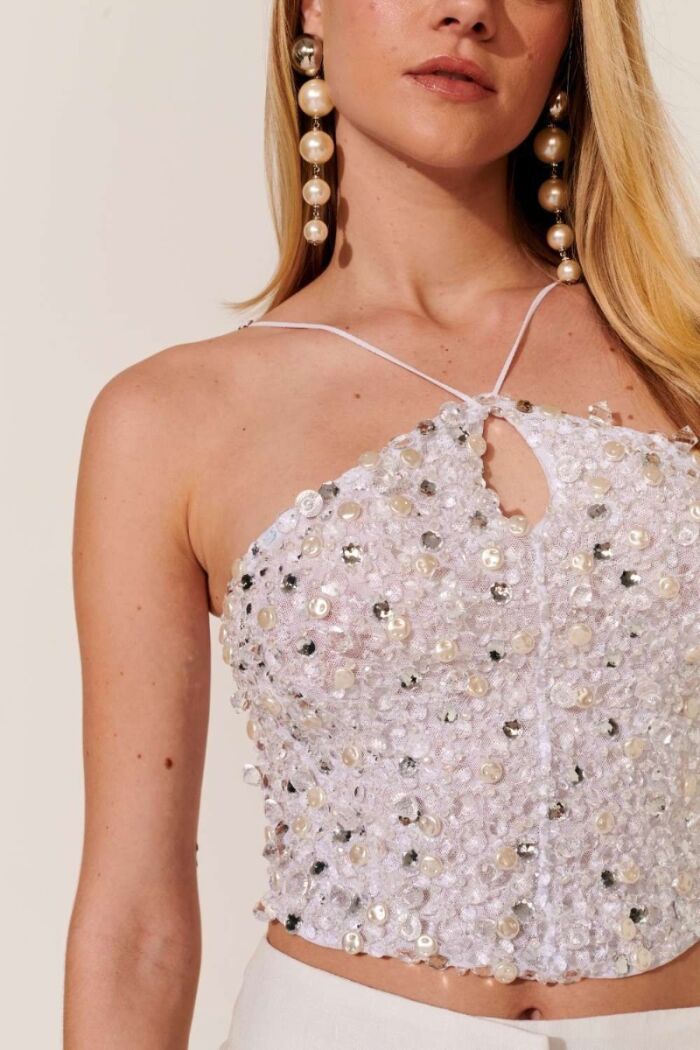 Imagem de Top Elis Cropped Off White Le Blog