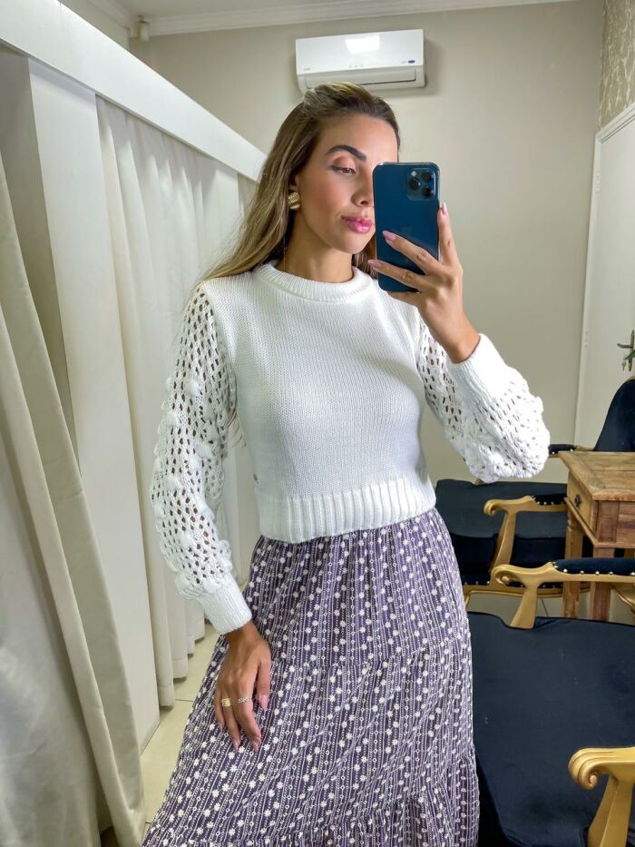 Imagem de Tricô Mangas Pompom Off Amsterdã Blessed