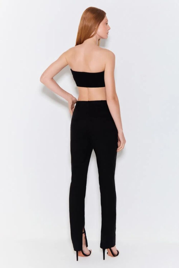 Imagem de Calça Skinny Com Friso E Zíper Na Barra Preta Zen