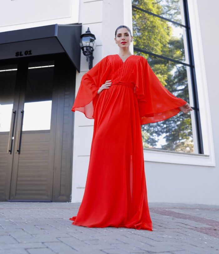 Imagem de Vestido Cléo Laranja D´teliê