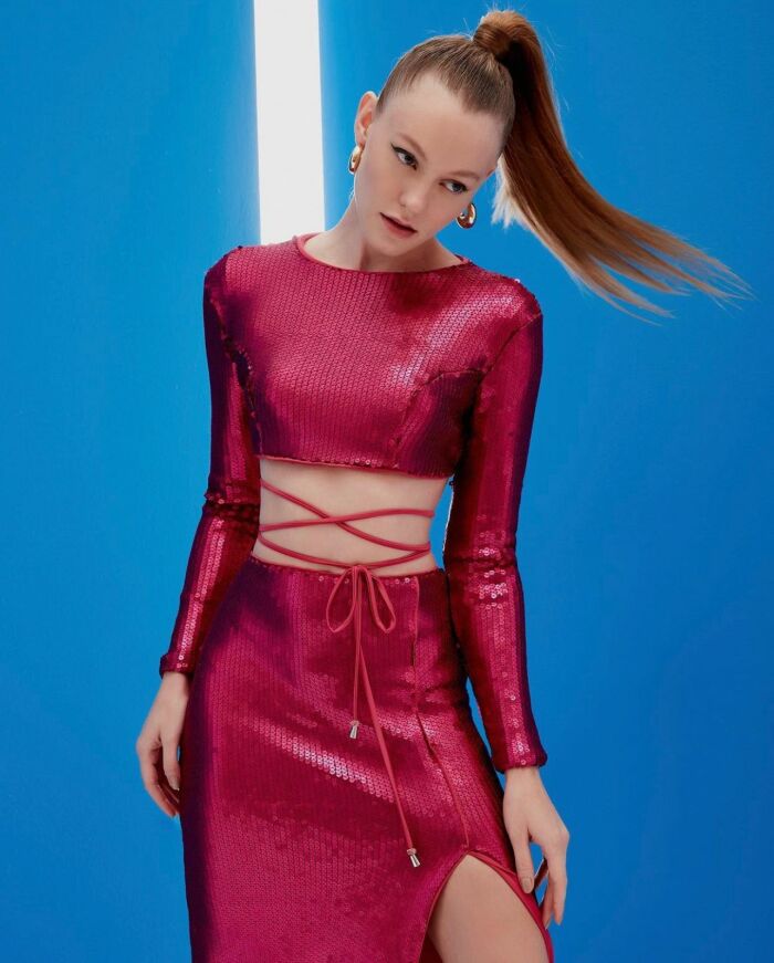 Imagem de Conjunto Paetês Pink Regina Salomão