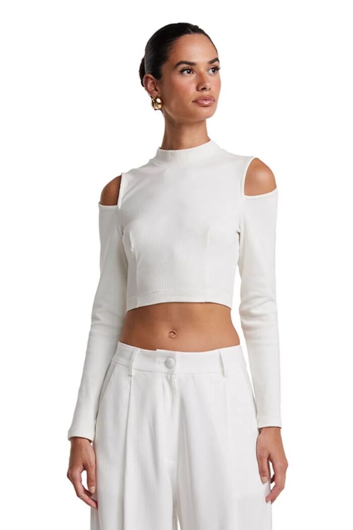 Imagem de Blusa Manga Longa Com Recortes Ombro Off White Zen