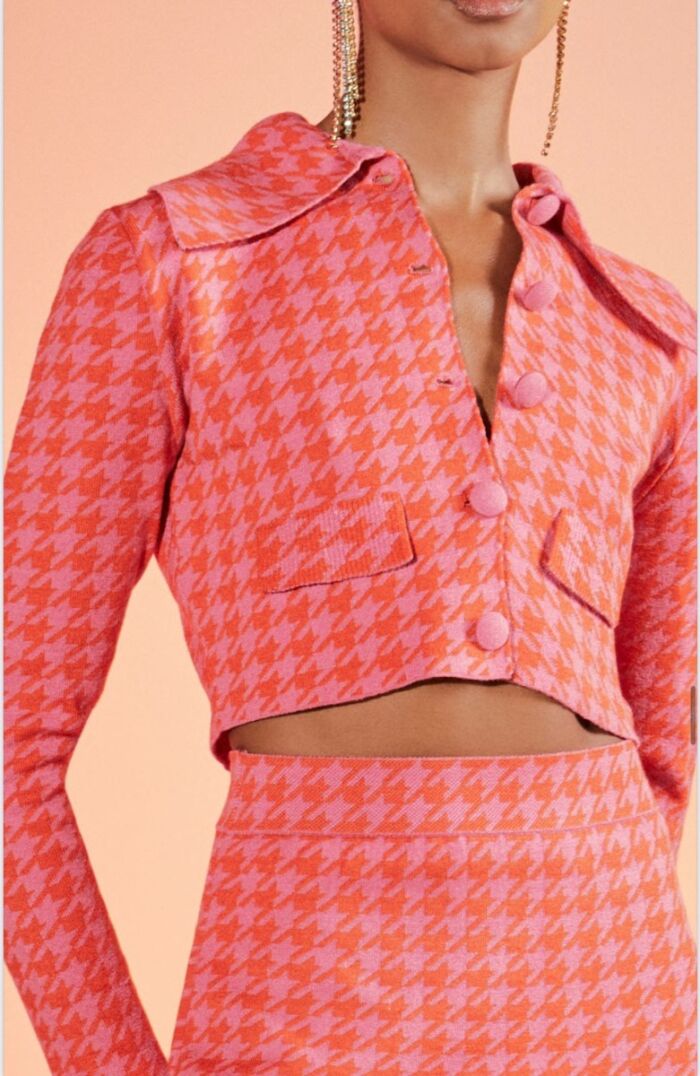 Imagem de Conjunto Tricot Isolde Pink Com Vermelho Morina