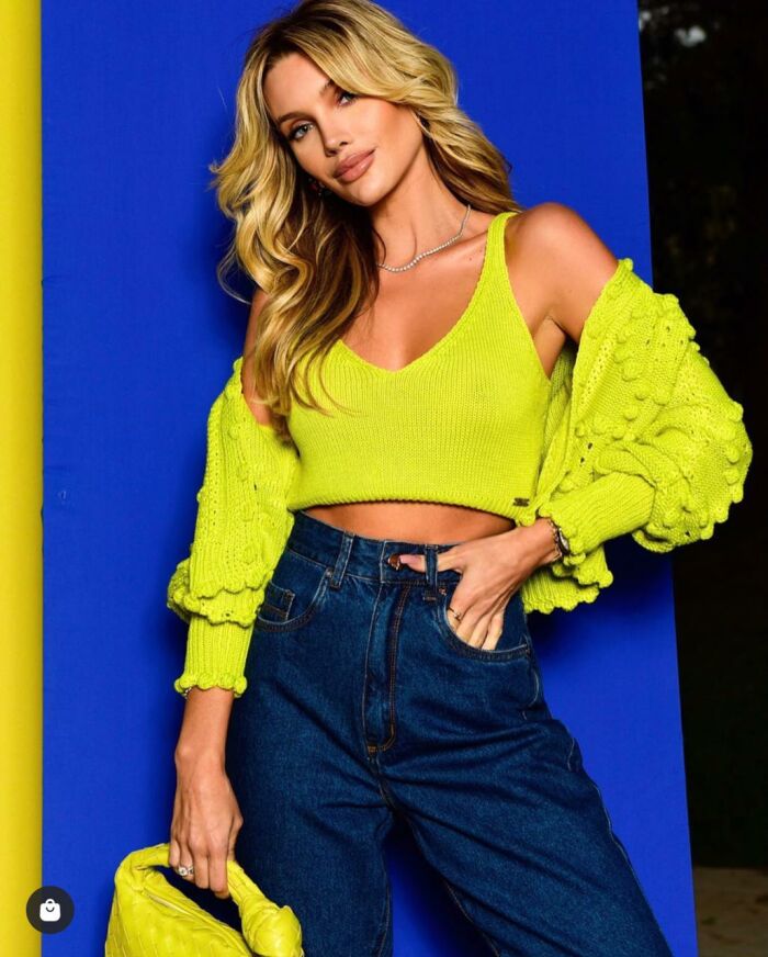 Imagem de Cropped + Cardigan Tricot Blessed