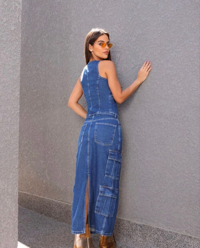 Imagem de Saia Cargo Mídi Chocoleite