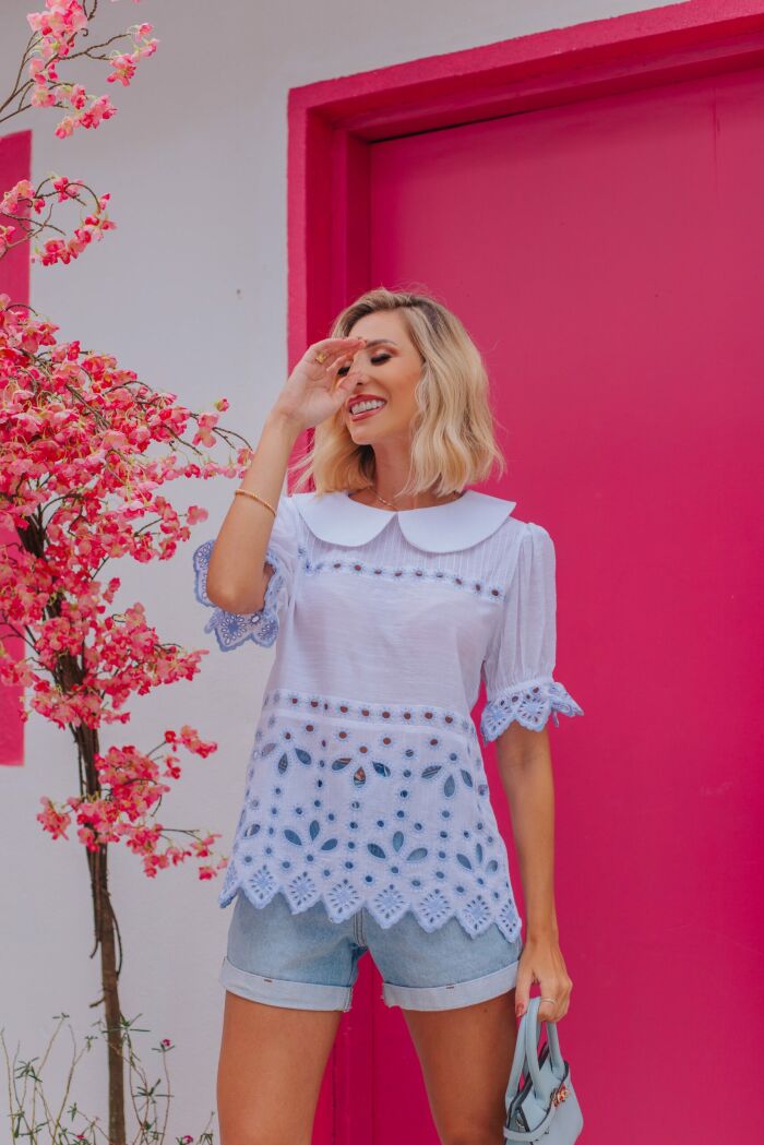 Imagem de Virginia Blusa Detalhe Azuis Marie Mercié