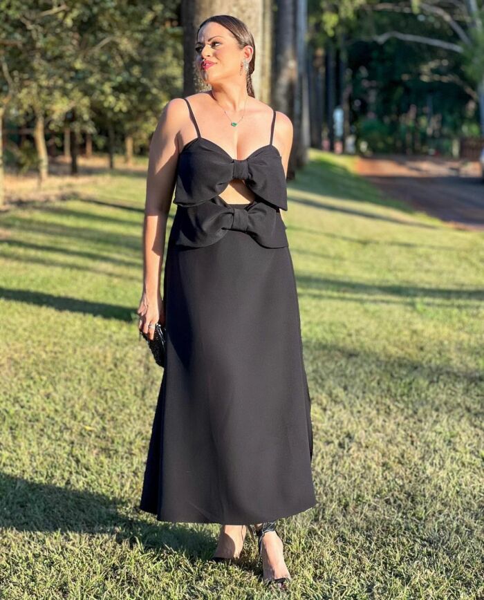 Imagem de Vestido Linara Preto Aquarella