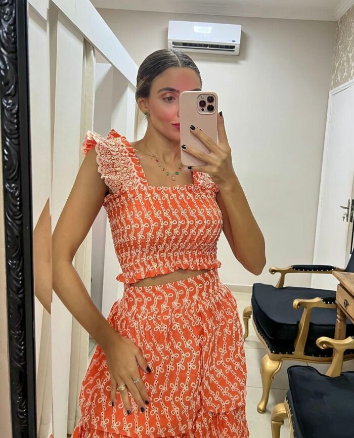 Imagem de Cropped Laise Alça Laranja Bardôh