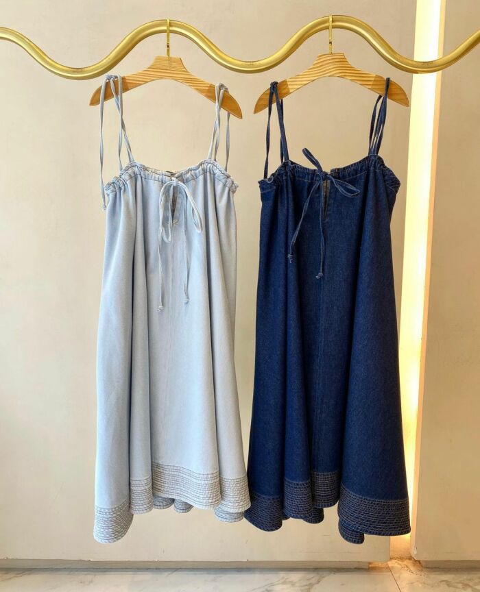 Imagem de Vestido Jeans Rodado Escuro Bardôh