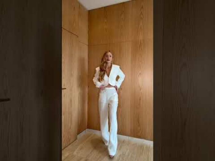 Imagem de Calça Reta Com Frisos E Bolsos Frontal Branco Zen