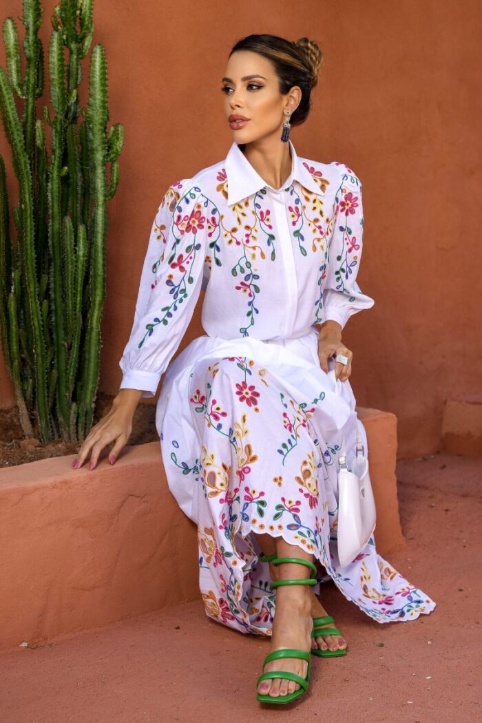 Imagem de Isa Saia Longa Off White Marie Mercié