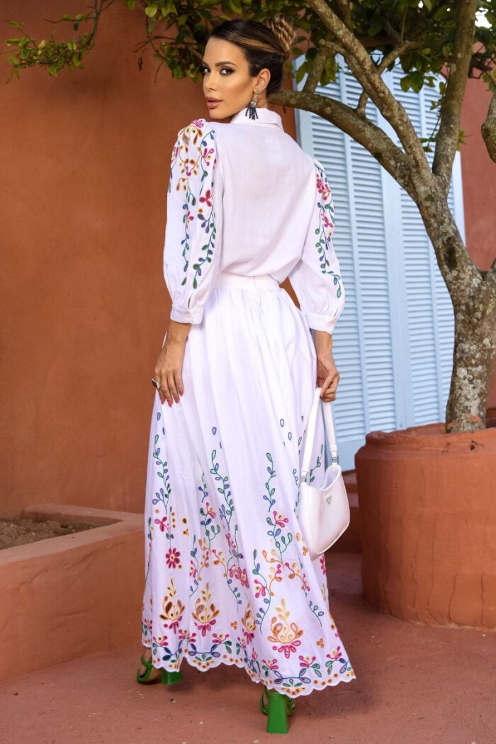 Imagem de Isa Saia Longa Off White Marie Mercié