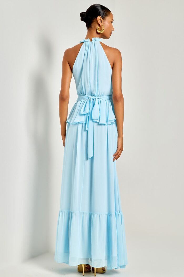 Imagem de Vestido Longo Peplum Florescer Azul Ave Rara