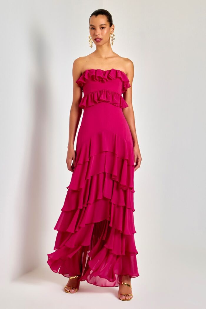 Imagem de Vestido Longo Secret Magenta Ave Rara