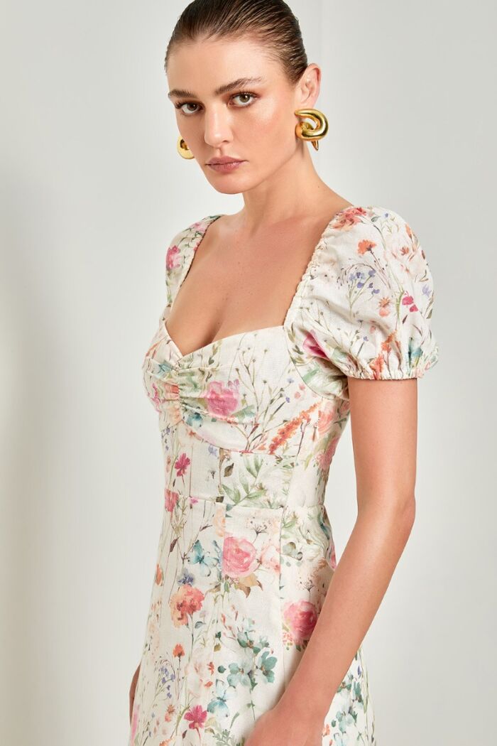 Imagem de Vestido Mídi Linho Jardim Secreto Ave Rara