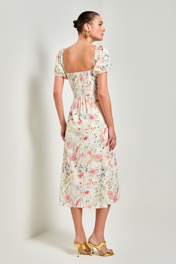 Imagem de Vestido Mídi Linho Jardim Secreto Ave Rara