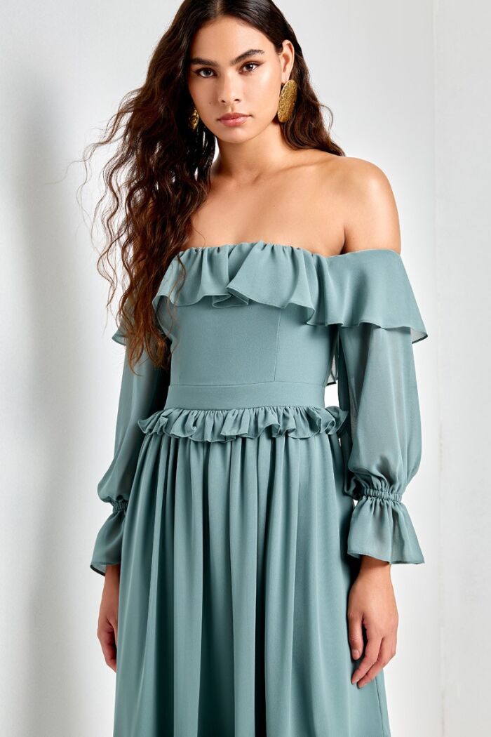 Imagem de Vestido Mídi Flávia Verde Ave Rara