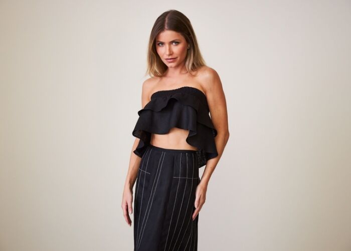 Imagem de Top Babados Elza Preto Aquarella