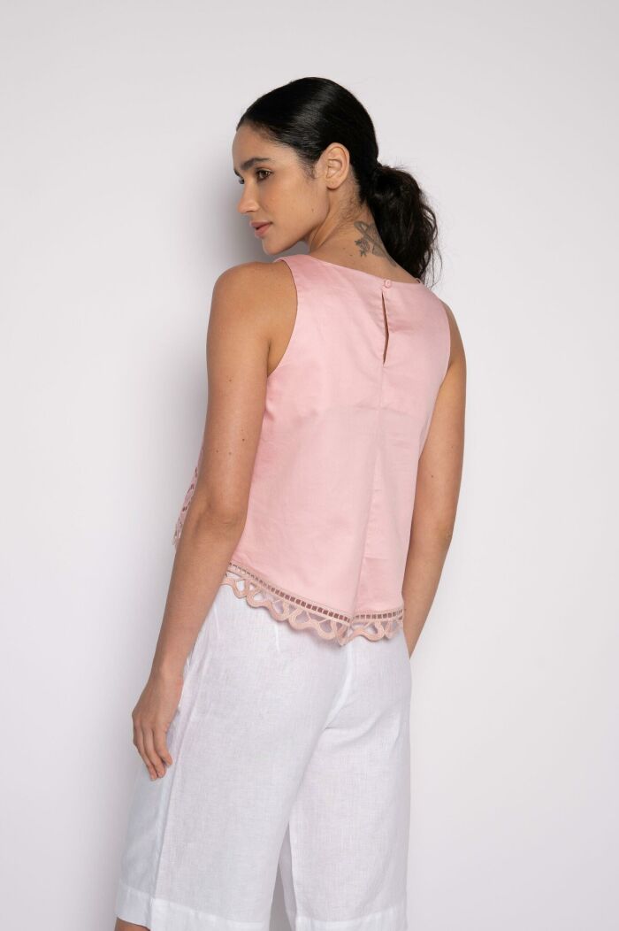 Imagem de Stella Blusa Cropped Bordada Rosa Marie Mercié