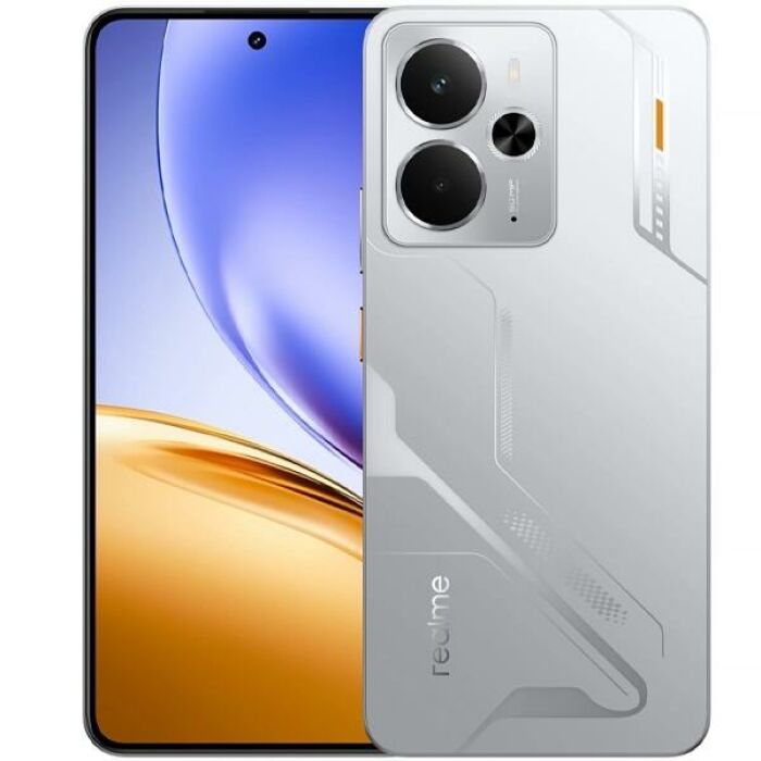 Imagem de Celular realme 14 RMX5070 NFC Dual SIM de 256GB 12GB RAM de 6.67 50+2MP 16MP - Mecha Silver (Anatel)