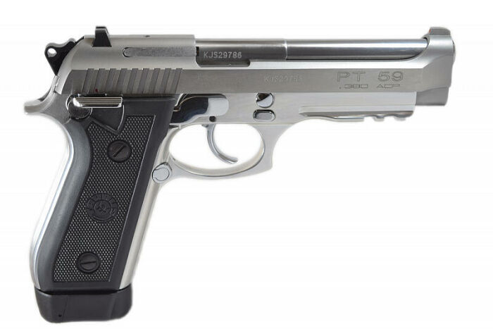 Imagem de PISTOLA TAURUS PT 59S .380 ACP COM ZARELHO, INOX FOSCO