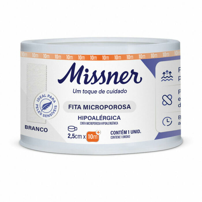 Imagem de FITA CIR. MICROPORE 25MMX10M C/ CARRETEL BRANCO   MISSNER