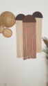 Imagem adicional 1 do item Painel Decorativo Meia Lua Macramê de Madeira Marrom