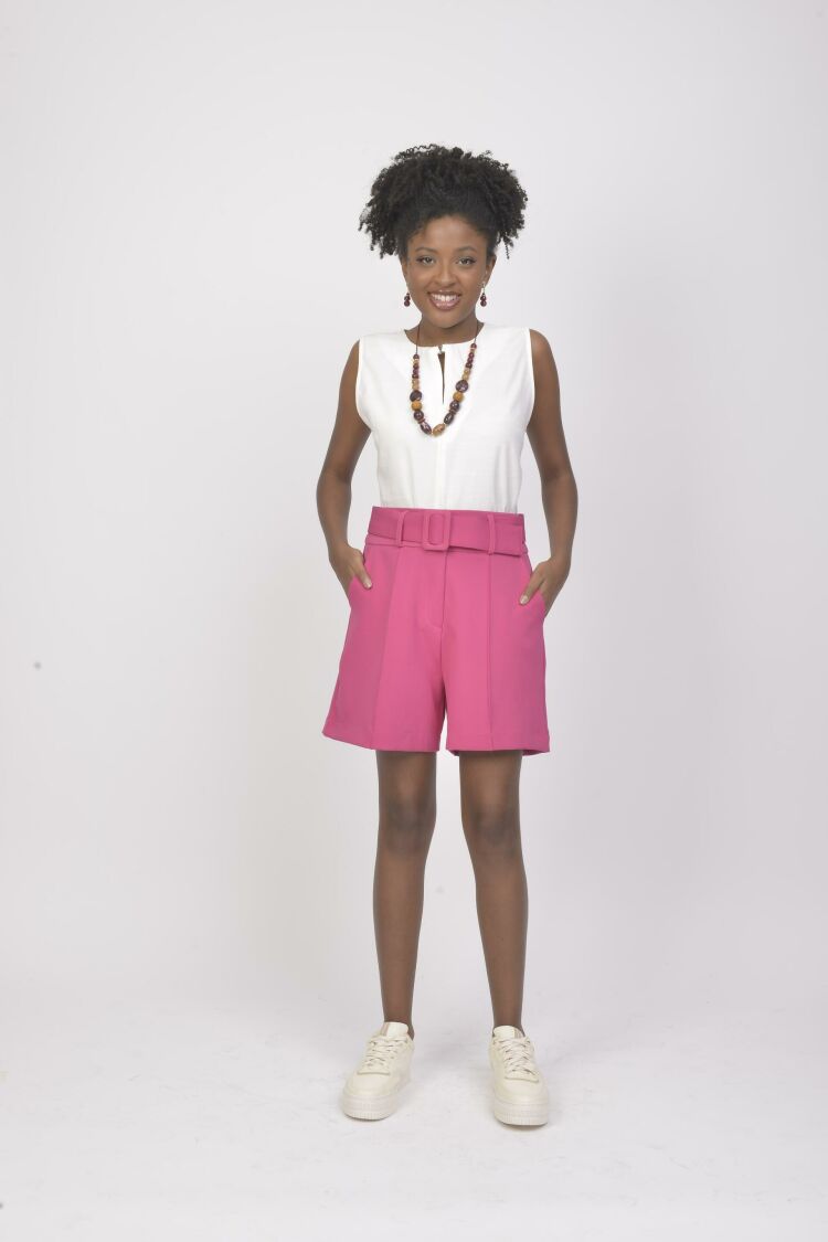 Imagem do produto Bermuda de Alfaiataria com Cinto - Pink