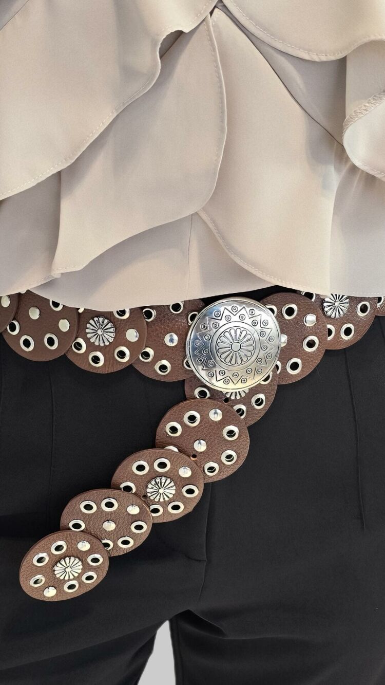 Imagem do produto Cinto Boho de Couro Marrom – Estilo Boêmio, Artesanal e Durável para Looks Únicos